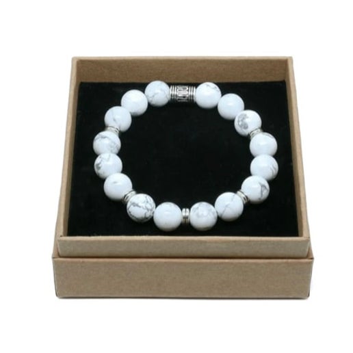 Howlite Silver Small Bracelet