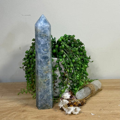 Blue Celestite Tower (K569)