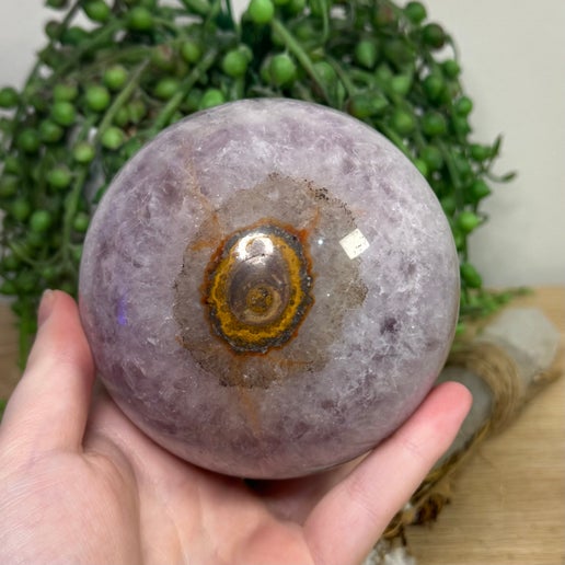 Amethyst / agate sphere (J777)