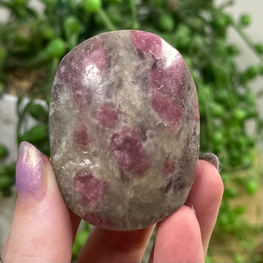 Pink Tourmaline Palm Stone (H524)