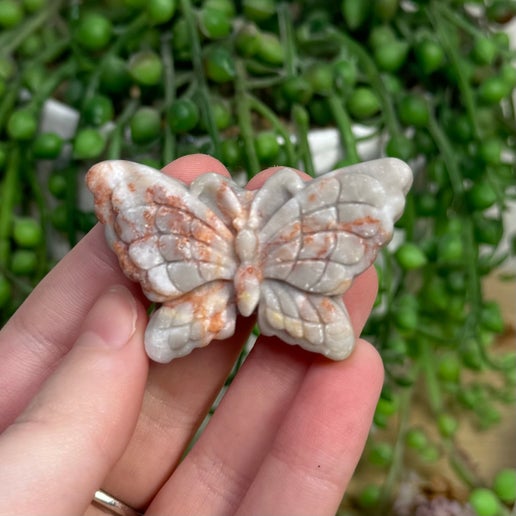 Red Vein Jasper Butterfly (G745)