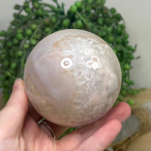 Pink Amethyst / Flower Agate Sphere (J826)