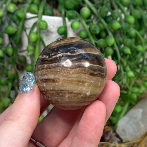 Chocolate Calcite Sphere (B904)