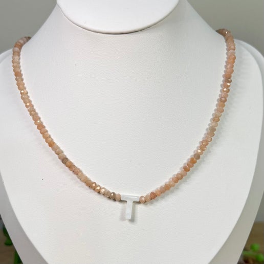 Sunstone "T" Necklace (G755)