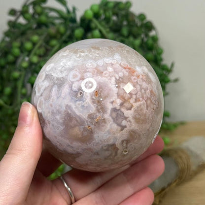 Pink Amethyst / Flower Agate Sphere (J826)