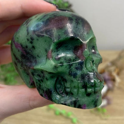 Ruby In Zoisite Skull (C39)