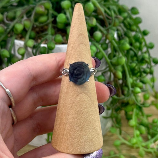 Blue Fluorite Rose Ring (B660)