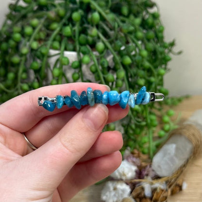 Blue Apatite Hair Clip