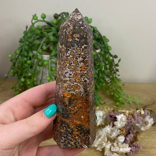 Pink Leopard Skin Jasper Tower (A634)