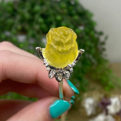 Yellow Fluorite Small Rose