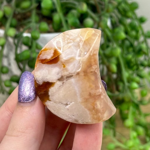 Flower Agate Moon (G55)