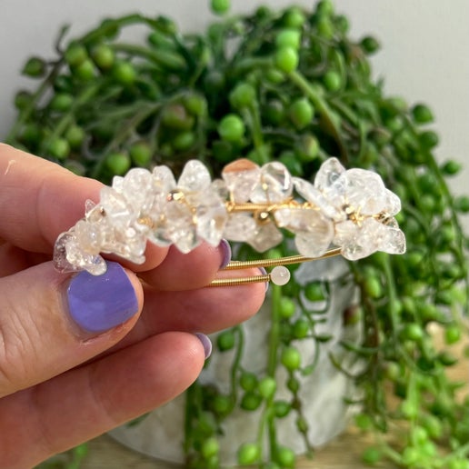 Clear Quartz Flower Bracelet (I483)