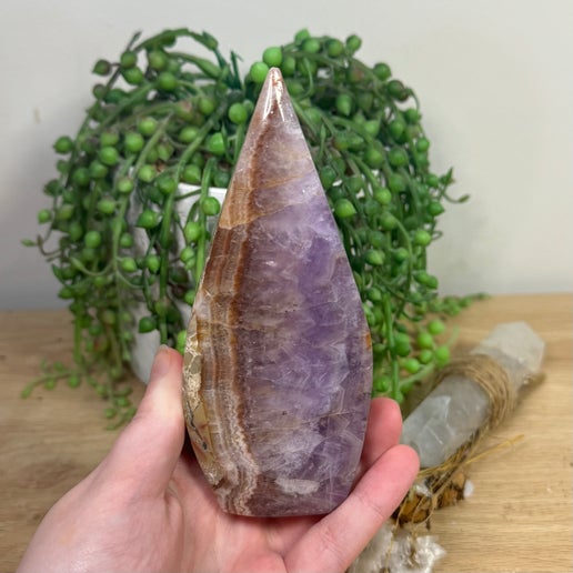 Amethyst / Mexican Crazy Agate Arch Free Form (J839)