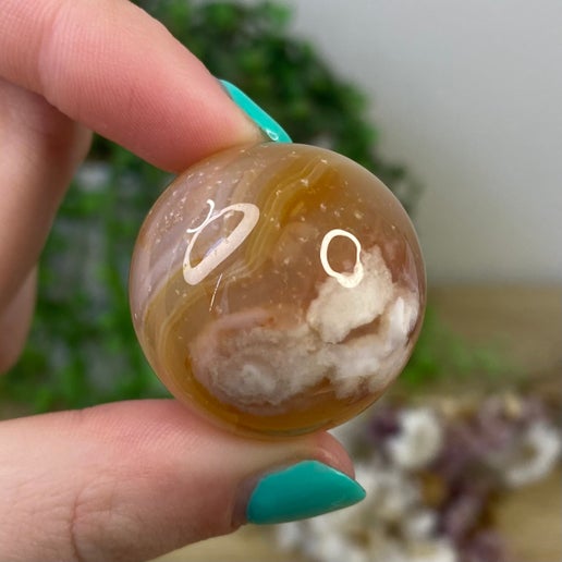 Flower Agate Small Sphere