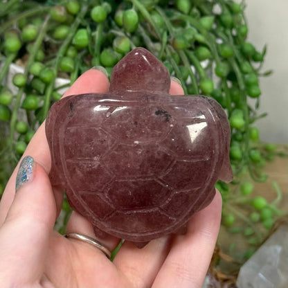 Strawberry Quartz Turtle (J723)