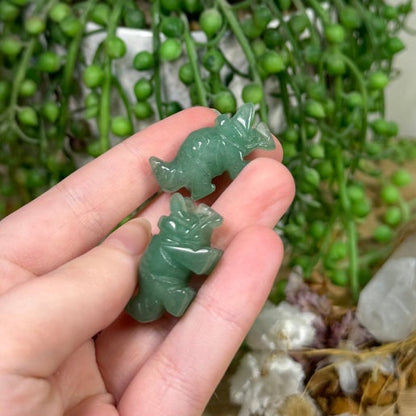 Green Aventurine Small Triceratops