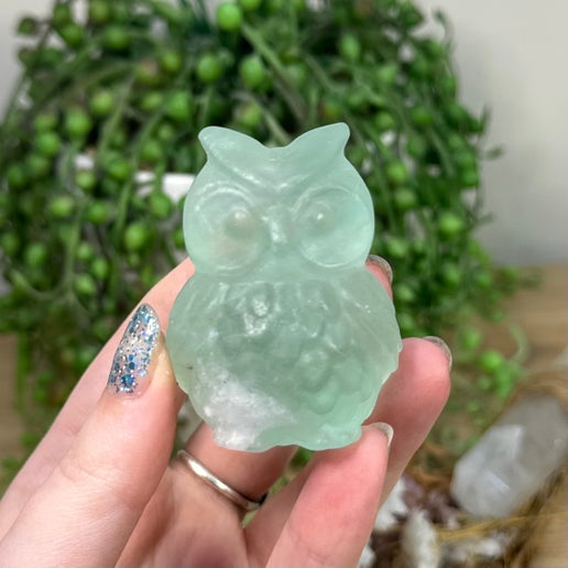 Green Fluorite Owl (K557)