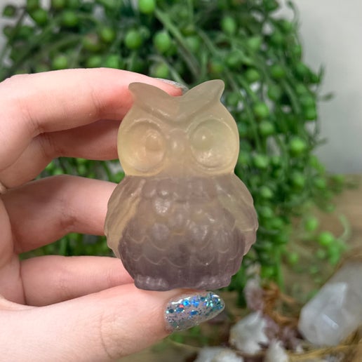 Yellow Fluorite Owl (K559)