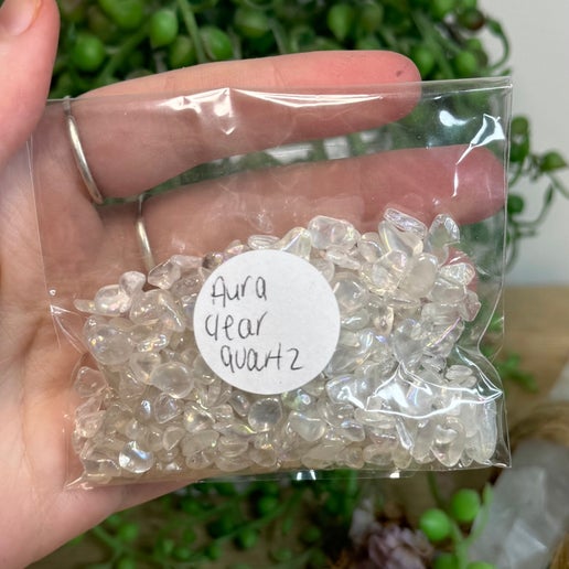 Aura Clear Quartz 50gram Chip Bag