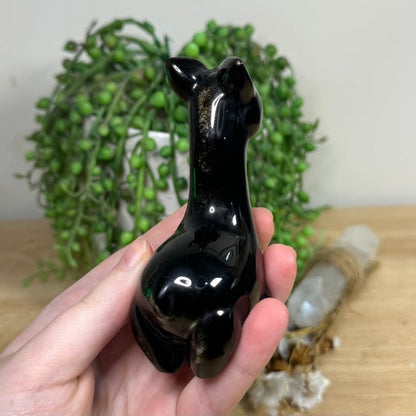 Golden Sheen Obsidian Llama (L390)