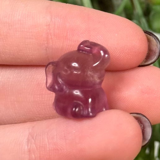 Fluorite Mini Sitting Elephant