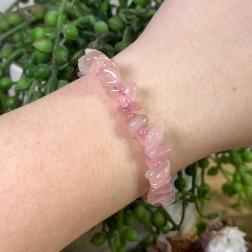 Rose Quartz Chip Bracelet