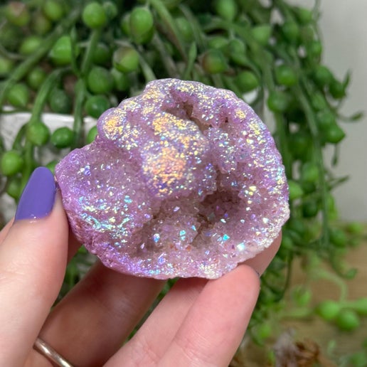 Purple Aura Quartz Geode (K902)