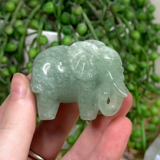 Green Aventurine Elephant (J565)