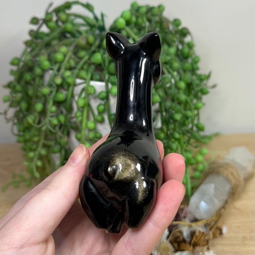 Golden Sheen Obsidian Llama (L390)