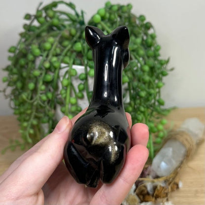 Golden Sheen Obsidian Llama (L390)