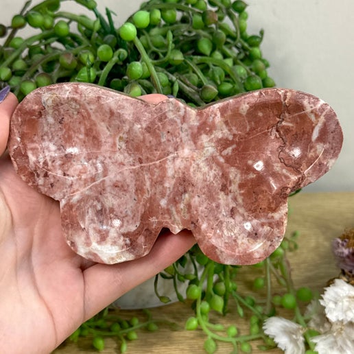 Strawberry Calcite Butterfly Bowl (B901)