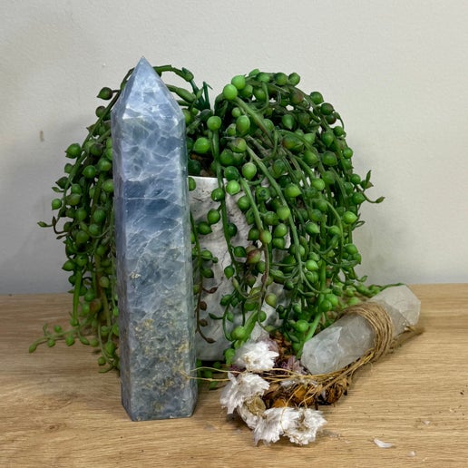 Blue Celestite Tower (K568)