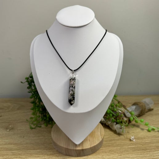 Snowflake Obsidian Necklace (J206)