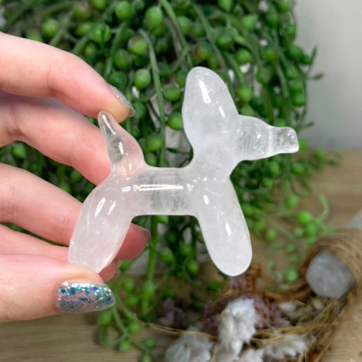 Clear Quartz Balloon Dog (K997)