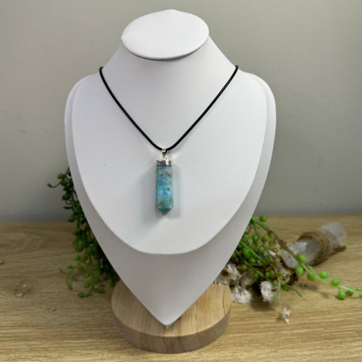 Blue Aragonite Necklace (J168)