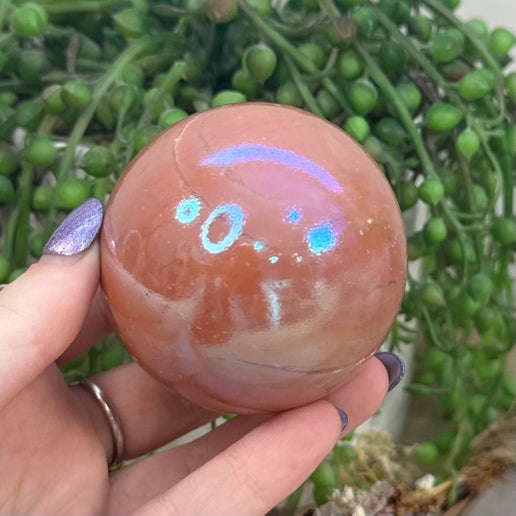 Aura Pink Agate Sphere (H615)