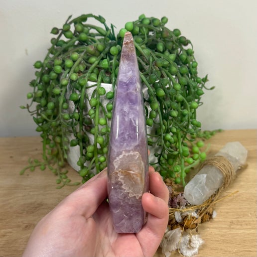 Amethyst / Mexican Crazy Agate Arch Free Form (J840)