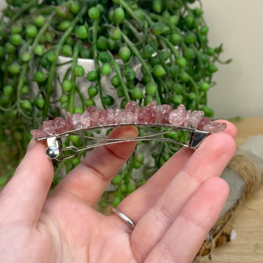 Strawberry Quartz Hair Clip