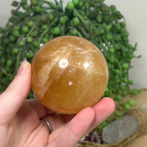 Honey Calcite Sphere (K531)
