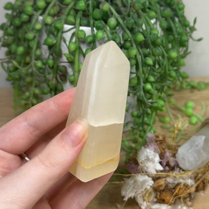 White Calcite Point (J38)