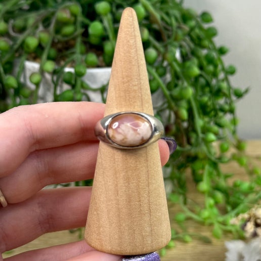 Flower Agate S925 Ring (D373)