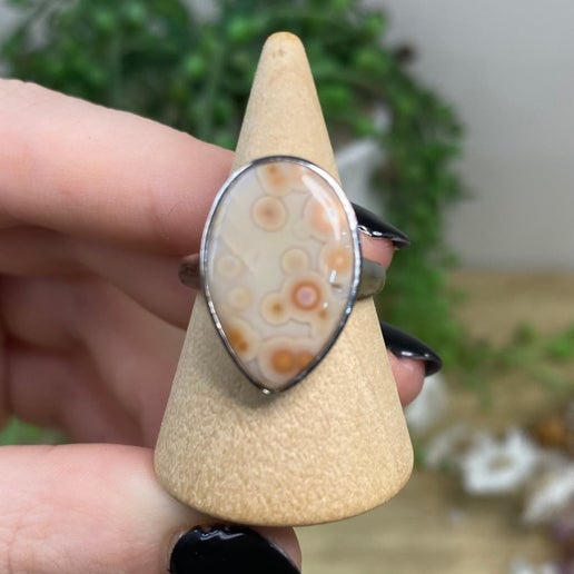 Eighth Vein Ocean Jasper S925 Ring (B353)