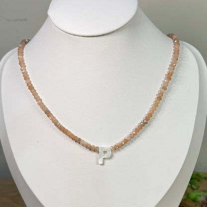 Sunstone "P" Necklace (G756)