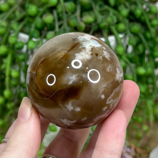 Black Flower Agate Sphere (M81)