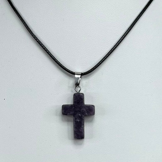 Lepidolite Cross Necklace (M67) (M66)