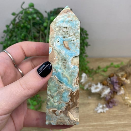 Blue Aragonite Point (B326)