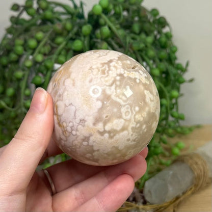Pink Amethyst / Flower Agate Sphere (J821)