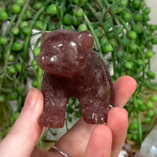 Strawberry Quartz Bear (K487)