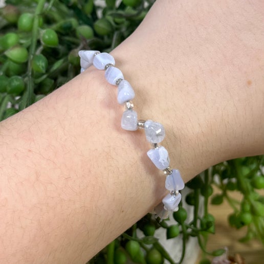 Blue Lace Agate Chip Bracelet