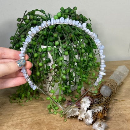 Blue Lace Agate Chip Headband